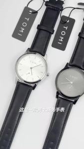 TOMI Fashion Mens Two Pin Half Belt Watch Casual and Minimalist Mens Quartz Watch