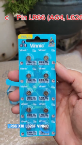 Vỉ 10 viên pin VINNIC LR66 / L626F / AG4 / 377 - Chính hãng