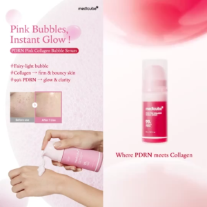 Medicube PDRN Pink Collagen Bubble Serum 95mL | Bubble-to-Glow Firming Serum with 99% Purity PDRN