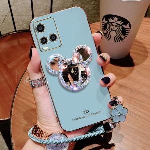 เคสโทรศัพท์สำหรับ OPPO A95, A74, A74 5G พร้อมกระจกและเชือกเส้นเล็กสั้น