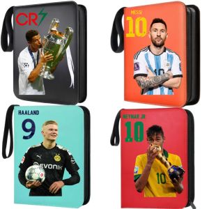Bandai | 400pcs Football Star Card Album Book Folder Messi Ronaldo PU Zipper Storage Book Photo Display Holder Album Sleeves Protector