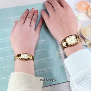 OLEVS | OLEVS 7006 Gold Tungsten steel Watch for Men Women Luxury He and Her Watch Set Square Dial Couple Watch TOP Brand Wristwatch Man