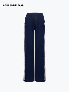 ANN ANDELMAN | Casual Sporty Striped Knit Trousers