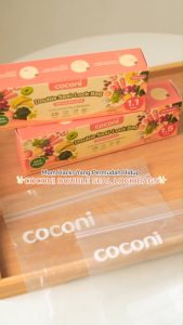 COCONI Double Seal Lock Bag 20pcs | Ziplock Food Storage Bag | Kantong Plastik Zip Tahan Bocor Bisa Tulis BPA Free