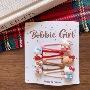 กิ๊บติดผมลายสัตว์การ์ตูนเรซินสไตล์เกาหลีสำหรับเด็ก กิ๊บติดผมลายดอกไม้สำหรับเด็กผู้หญิง ทรงหน้าม้า ทรงหางม้า ทรงหางแมว ทรงหางสุนัข