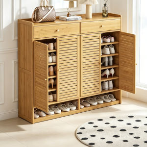 ZHUOHE | High Capacity Drawer Storage Shoe Cabinet Phoebe Bamboo