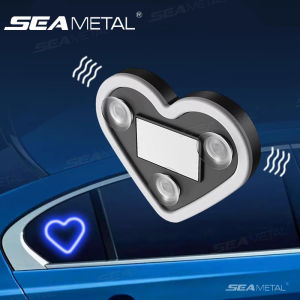 SEAMETAL โคมไฟแวดล้อมหน้าต่างรถยนต์ LED พลังงานแสงอาทิตย์อุปกรณ์ตกแต่งภายในรถไฟนีออนบรรยากาศหัวใจเรืองแสงฟรี