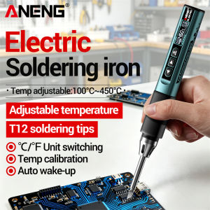 ANENG | ANENG 100W Digital Electric Soldering Iron T12 Soldering Tips Type‑C Rechargeable 100℃~450℃ Adjustable Temperature Repair Tools