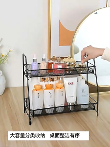 HOVELSHOP Rak Besi 2 Susun Tempat Penyimpanan Display Pot Tanaman Bunga Stainless Steel Premium