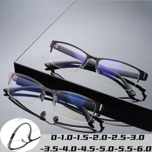 Flexible Metal Business Myopia Glasses Men Women Elastic Clear Lens Prescription Eyewear Vintage Retro Short-sighted Eyeglasses