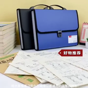 Cặp Đựng Tài Liệu 12 Ngăn Deli A4-5556 Chính Hãng – Nhựa Cứng Cao Cấp Chống Thấm Nước Có Quai Xách Tiện Lợi