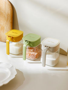 Bộ Hộp Đựng Gia Vị Nhà Bếp Hộp Đựng Gia Vị Đựng Muối Và Hương Liệu Hộp Đựng Gia Vị Vuông ABS+Na Ca Kính Dùng Tại Nhà