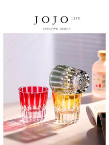Star and Moon Patterned Crystal Glass Cup