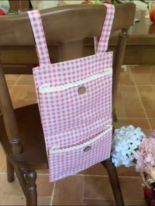 Gingham Hanging Storage Bag Multi-scene Organizer for Chair Oven Crib Car Back Seat Sundries Storage Holder Home Decor