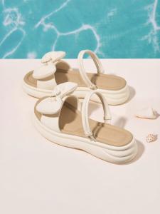 Josiny | Thick Soled One-band Sweet and Casual Bow Slipper