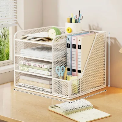 WUBUWEI | Desk File Document Organizer Bookshelf Metal