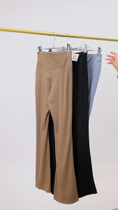 Quần dài ống loe thể thao nữ chất thun spandex XGYM tập gym yoga chạy bộ đạp xe nâng mông XYF049