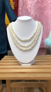 Chuỗi dây chuyền dài Ngọc hạt trai hạt so le quấn 3 tầng sang trọng