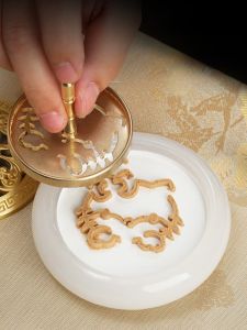 Pure Brass Rabbit Cat Shoushan Incense Mold Home Decorative Kit for Beginners Traditional Chinese Culture Casement Use