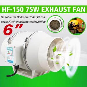 BABEDUO 6\" Hydroponic Inline Exhaust Industrial Vent Silent Fan Extractor Duct Kitchen