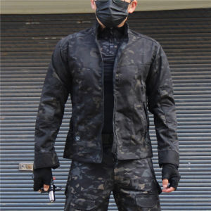 Mens Tactical Windproof Waterproof Outdoor Climbing Jacket Special Forces Workwear Worn-resistant Black Spring Autumn