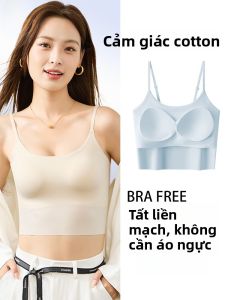 MiiOW | Áo ba lỗ lụa băng không dây một mảnh cho nữ dây đeo vai mỏng áo lót bên trong không cần mặc kiểu dáng đơn giản mùa hè màu trơn