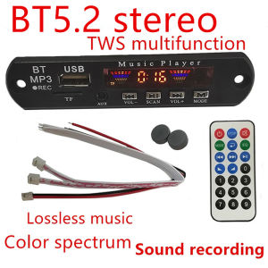 Audio DIY Recording Decoder 12V TWS BT Module 5.3Bluetooth Decoding Board PCBA Color Screen Display Player