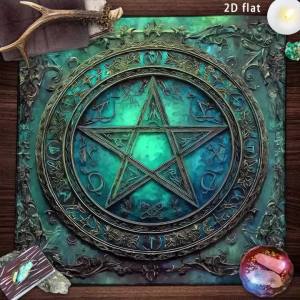 Tarot Cloth Suede Tarot Cothes Pagan Altar Cloth with Star Pattern Vibrant Floral & Plants Vines Tarot Cloth For Divination