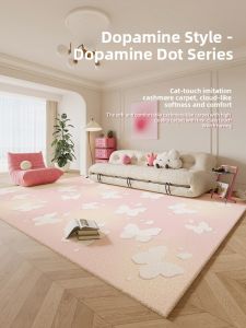BEIAISI | Butterfly Pink Girls Carpet for Living Room and Bedroom Decor Washable and Easy to Clean