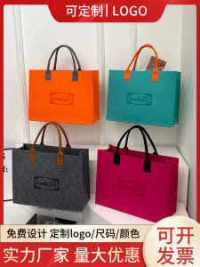 Large Capacity Shopping Eco-friendly Felt Tote Bag Corporate Promotion Handbag Soft Shoulder Strap Commuter Style Handbag