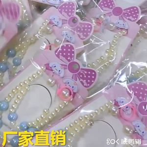 Aksesoris anak set Lucu Gelang kalung Anting motif Elsa