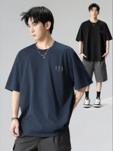 Wood soon | Minimalist Letter Summer American Loose Pure Color T-Shirt