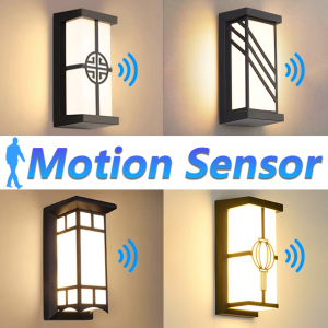 Outdoor Lamps Motion Sensor Wall Light Waterproof AC85-265V 16/30W Exterior Wall Lamp For Garden Light Street Lamp Porch Balcony