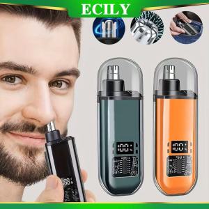เครื่องเล็มขนจมูกและหูชาร์จ USB ECILY ปัตตาเลี่ยนขนจมูกแบบไฟฟ้าแบบพกพาการออกแบบที่กะทัดรัดขนาดเล็กชาร์จเร็วเหมาะสำหรับผู้ชาย