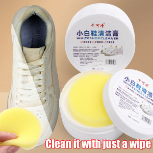 3Pcs White Shoes Cleaning Cream with Sponge / Stain Remover Whitening for All Sneakers