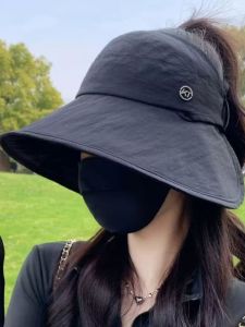 Mũ Lưỡi Trai Chống Nắng Mùa Hè Mũ Thuyền Thoáng Khí Có Viền Lớn Che Chắn Mặt Và Tóc Đuôi Ngựa Chống Tia UV Cho Nữ