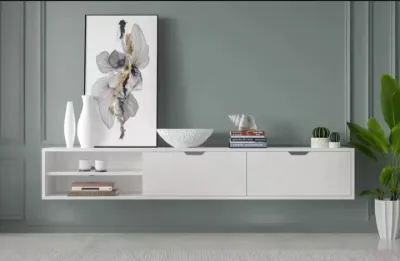 bakdrop rak tv gantung minimalist panjang 140cm l 20cm
