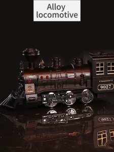 Electric Train Track Steam Spray Simulated Classical Railway Train Set Sound Light Train Toy