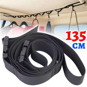 เชือกที่แขวนเสื้อผ้าให้แห้งกันลมสำหรับใช้ภายในรถตู้ SUV สายคล้องการจัดเก็บแบบปรับได้แบบพกพาสำหรับเดินทางในราวตากผ้าแคมป์ปิ้ง