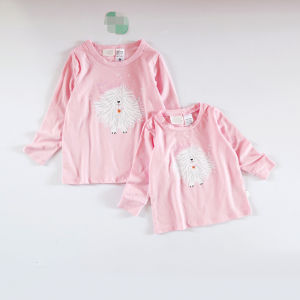 Áo Thun Dài Tay Cổ Tròn Thường Ngày Cho Bé Gái Quần Dài Mặc Nhà Quần Áo Trẻ Em Mùa Hè 2024 Áo Thun Cotton Pha Trộn Cho Bé Gái