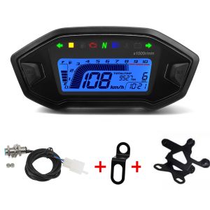 RYSJM | Universal Motorcycle Speedometer Digital Panel Meter Display Tachometer Speed Odometer Fuel Level Water Temp for 24 Cylinder