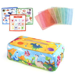 Baby Tissue Box Colorful Soft Sensory Toy For Toddler Finger Exercise Pumping Silk Scarf Gifts 0-18M Montessori Educational Toys