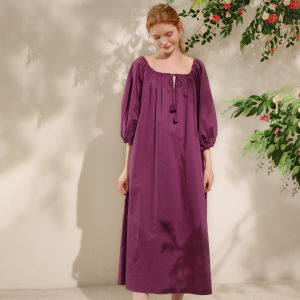 XEXZ | Comfortable Long Pure Cotton Womens Nightgown XEXZ Summer New Style French Style Sleepwear Casual Home Leisure Cotton Dress