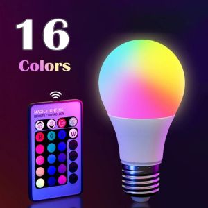 RGB LED Light Bulb E27 220V-230V IR Remote Control Colorful Changeable Spotlight Lamp for Home Decoration