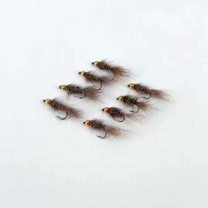 5/6 Cái # 12 # 14 Mồi Câu Ruồi Giả Bằng Đồng Thau Dành Cho Cá Hồi Cá Hồi Xám Cá Rô - Thân Mồi Bằng Lông Sóc Khung Bằng Dây Đồng Móc Câu Bằng Thép Carbon Cao