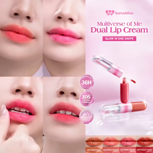 BARENBLISS Multiverse of Me Dual Lip Cream | 36 Jam Tahan Lama | Matte and Glossy 2-in-1