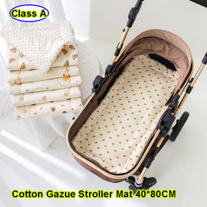 New Cotton Gauze Baby Stroller Seat Cushion Mat Soft Warm Dining Chair Pad Cartoon Infant Pad 40*80cm