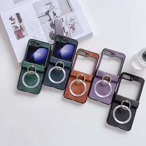 szhaiyu | For Samsung Galaxy Z Flip 8 7 7E 6 5 4 Phone Case For Magsafe With Ring Stand Shockproof Wireless Charge Hinge Protection Cover