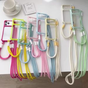 Candy Transparent Acrylic With Wrist Strap Case For iPhone 18 17 16 15 14 13 Pro Max Camera Protection Shockproof Back Cover