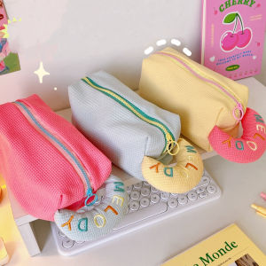 AmBag กระเป๋าเครื่องสําอางแบบพกพา สไตล์เกาหลี แฟชั่นสําหรับผู้หญิง สีแคนดี้